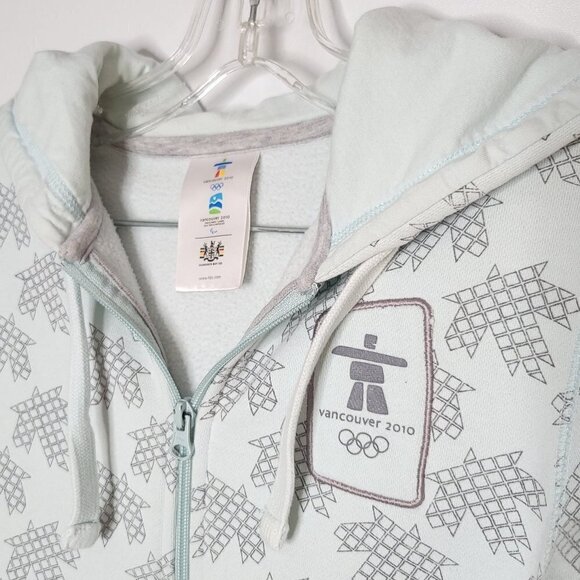 HBC Hudson's Bay Vancouver 2010 Olympics Ice Blue and Grey Hoodie Women's XS - Picture 2 of 13